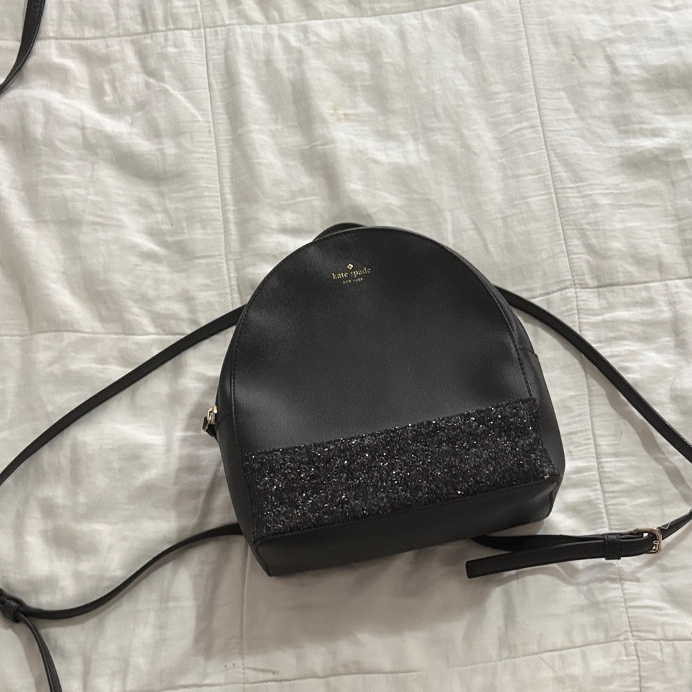 Kate Spade Black Glitter Backpack